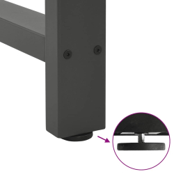 Nogi do stolika kawowego, antracyt, 2 szt., 60x(72-73) cm, stal