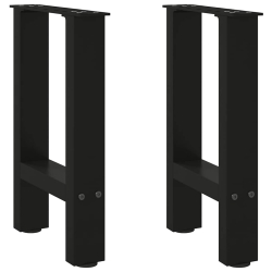 Nogi do stolika kawowego, czarne, 2 szt., 38x(42-43) cm, stal