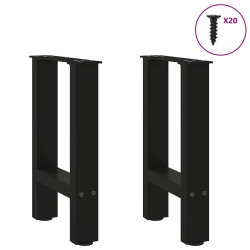 Nogi do stolika kawowego, czarne, 2 szt., 38x(42-43) cm, stal
