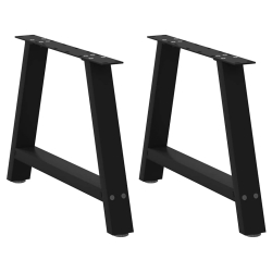 Nogi do stolika kawowego, 2 szt., czarne, 60x(42-43) cm, stal