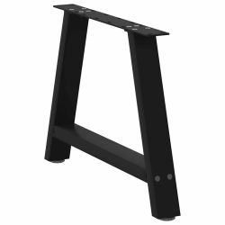 Nogi do stolika kawowego, 2 szt., czarne, 60x(42-43) cm, stal