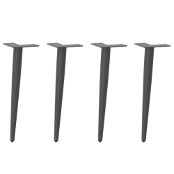 Nogi do stolika kawowego, 4 szt., antracyt, 30-31 cm, stal