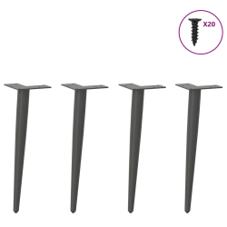 Nogi do stolika kawowego, 4 szt., antracyt, 30-31 cm, stal