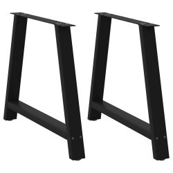 Nogi do stolika kawowego, 2 szt., czarne, 90x(72-73) cm, stal