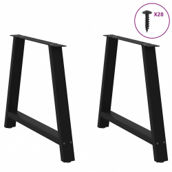 Nogi do stolika kawowego, 2 szt., czarne, 90x(72-73) cm, stal