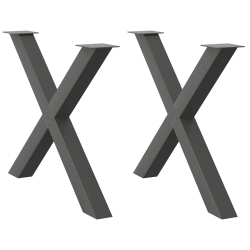 Nogi do stołu jadalnego, 2 szt., antracyt, 90x(72-73) cm, stal