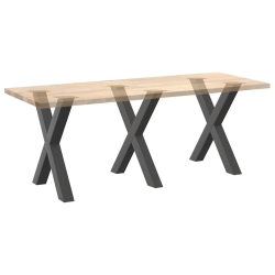 Nogi do stołu jadalnego, 3 szt., antracyt, 70x(72-73) cm, stal