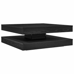 Stolik kawowy obrotowy 360 stopni czarny dąb 90x90x34,5 cm