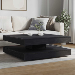 Stolik kawowy obrotowy 360 stopni czarny dąb 90x90x34,5 cm