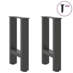 Nogi do stolika kawowego, antracyt, 2 szt., 38x(42-43) cm, stal