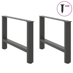 Nogi do stolika kawowego, antracyt, 2 szt., 70x(42-43) cm, stal