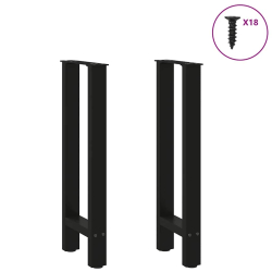 Nogi do stolika kawowego, czarne, 2 szt., 28x(72-73) cm, stal