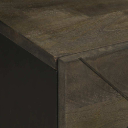 Szafki nocne, czarne, 2 szt., 40x33x46 cm, lite drewno mango
