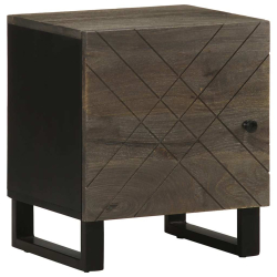 Szafki nocne, czarne, 2 szt., 40x33x46 cm, lite drewno mango