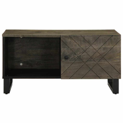 Stolik kawowy, czarny, 80x50x40 cm, lite drewno mango