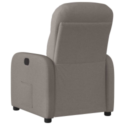 Elektryczny fotel rozkładany, kolor taupe, obity tkaniną