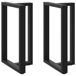 Nogi do stołu barowego, 2 szt., czarne, 60x35x(90-91) cm, stal