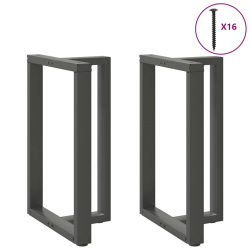 Nogi do stołu barowego, 2 szt., antracyt, 60x35x(90-91)cm, stal