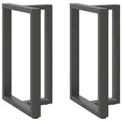 Nogi do stołu barowego, 2 szt., antracyt, 60x35x(90-91)cm, stal