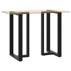 Nogi do stołu barowego, 2 szt., czarne, 60x35x(100-101)cm, stal