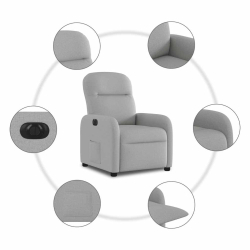 Elektryczny fotel rozkładany Cloud Grey Fabric