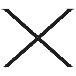 Nogi do stołu jadalnego, 2 szt., czarne, 90x(72-73) cm, stal