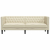 Sofa Chesterfield, trzyosobowa, kremowa, sztuczna skóra