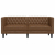 Sofa Chesterfield, 2-os., brązowa, sztuczna skóra zamszowa