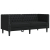 Sofa Chesterfield, 2-os., czarna, tapicerowana sztuczną skórą