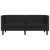 Sofa Chesterfield, 2-os., czarna, tapicerowana sztuczną skórą