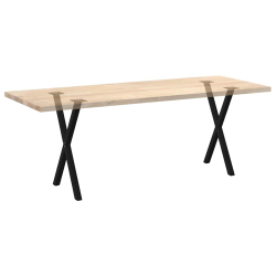 Nogi do stołu jadalnego, 2 szt., czarne, 50x(72-73) cm, stal