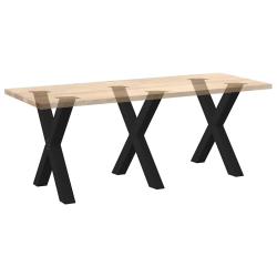Nogi do stołu jadalnego, 3 szt., czarne, 70x(72-73) cm, stal