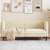 Sofa Chesterfield, 2-os., kremowa, tapicerowana sztuczną skórą