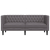 Sofa Chesterfield, 2-os., szara, tapicerowana sztuczną skórą