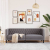 Sofa Chesterfield, 3-os., szara, tapicerowana sztuczną skórą