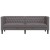 Sofa Chesterfield, 3-os., szara, tapicerowana sztuczną skórą
