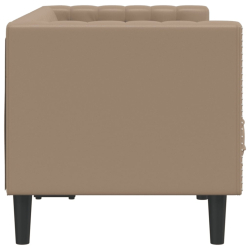 Sofa Chesterfield, 2-os., cappuccino, sztuczna skóra