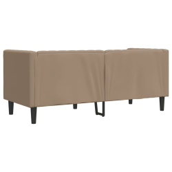 Sofa Chesterfield, 2-os., cappuccino, sztuczna skóra
