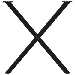 Nogi do stołu jadalnego, 2 szt., czarne, 70x(72-73) cm, stal