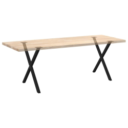 Nogi do stołu jadalnego, 2 szt., czarne, 70x(72-73) cm, stal