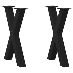 Nogi do stołu jadalnego, 2 szt., czarne, 60x(72-73) cm, stal