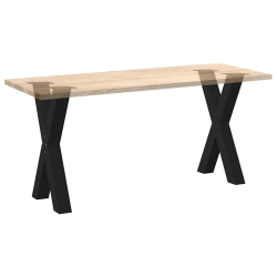 Nogi do stołu jadalnego, 2 szt., czarne, 60x(72-73) cm, stal