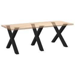 Nogi do stołu jadalnego, 3 pcs., czarne, 90x(72-73) cm, stal