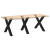 Nogi do stołu jadalnego, 3 pcs., czarne, 90x(72-73) cm, stal