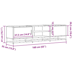 Szafka pod TV, czarna, 160x35x41 cm