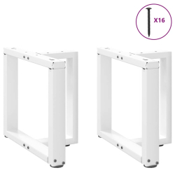 Nogi do stolika kawowego, 2 pcs., białe, 50x25x(42-43) cm, stal