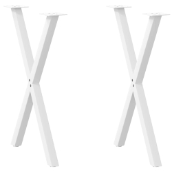 Nogi do stołu jadalnego, 2 szt., białe, 50x(72-73) cm, stal