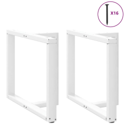 Nogi do stołu jadalnego, 2 pcs., białe, 100x35x(72-73) cm, stal