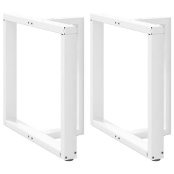 Nogi do stołu jadalnego, 2 pcs., białe, 70x35x(72-73) cm, stal