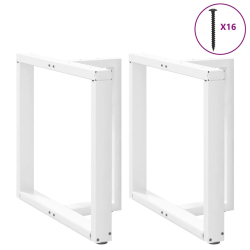 Nogi do stołu jadalnego, 2 pcs., białe, 70x35x(72-73) cm, stal
